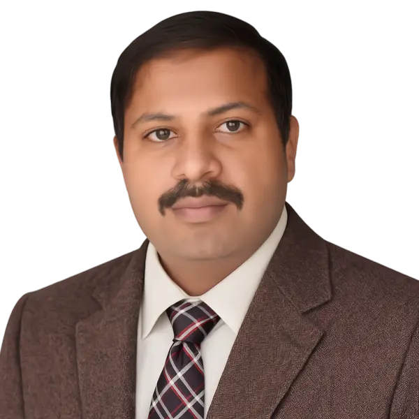 Professional headshot of a Digital traffic works owner in a brown blazer, white dress shirt, and striped tie, facing the camera with a neutral expression against a transparent background.